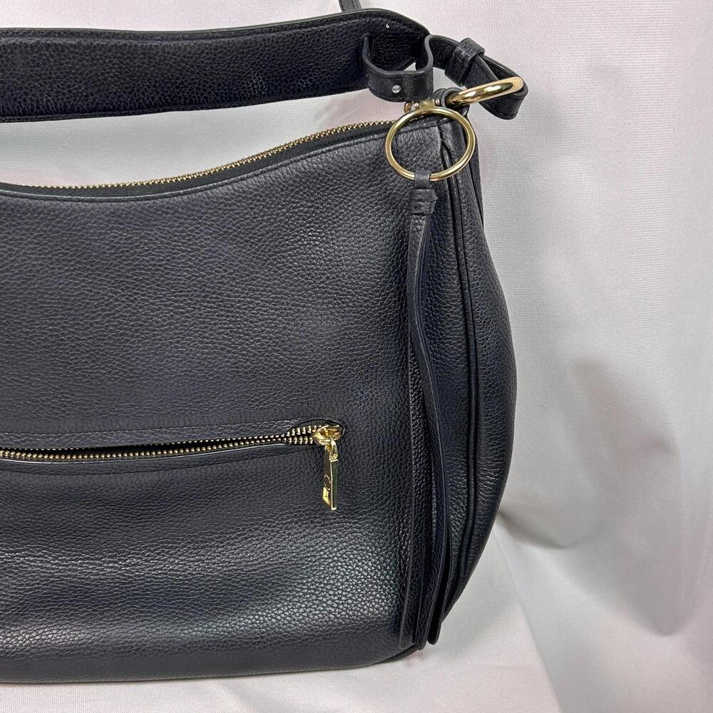Coach Black Pebbled Leather Hobo Shoulder Bag Tassel Zip Pocket Purse F28993 - Picture 9 of 9